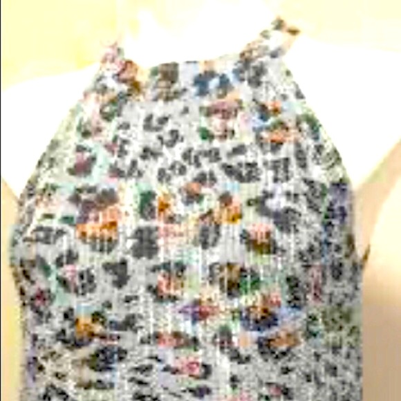 W5 | small halter leopard print top. Fringed hem. Sleeveless - Picture 3 of 15